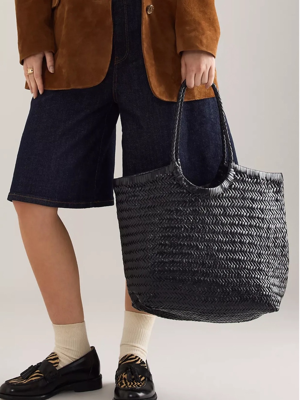 Anthropologie Nola Woven Leather Bag